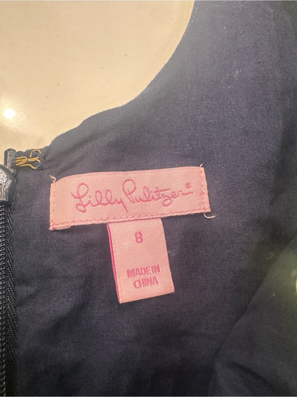 Lilly Pulitzer Navy Dress with Pink Label